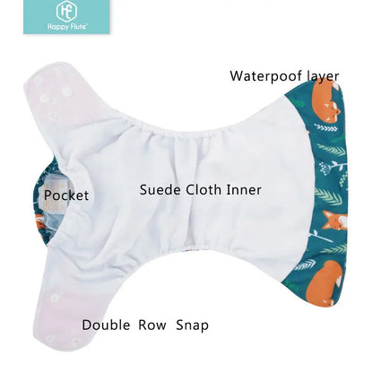Happyflute 4Pcs/Set Eco-Friendly Reusable Cloth Nappies