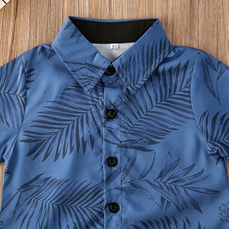 Summer Leaves Print Tops+Short
