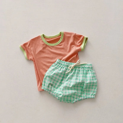 Cute Plaid 2pcs Set