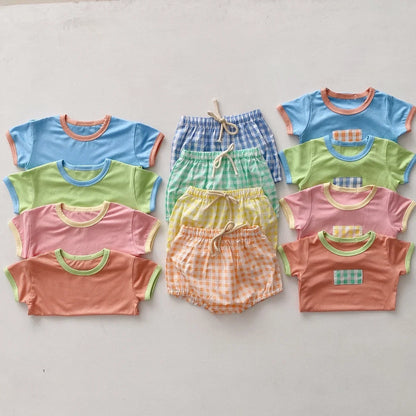 Cute Plaid 2pcs Set