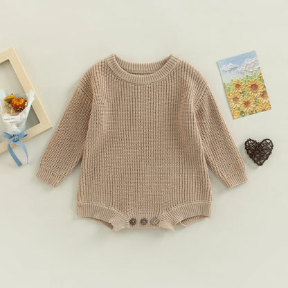 Knit Style Long Sleeve Romper