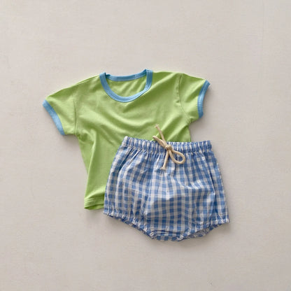 Cute Plaid 2pcs Set