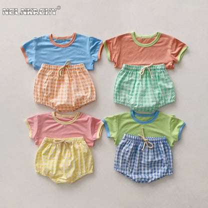 Cute Plaid 2pcs Set