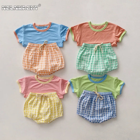 Cute Plaid 2pcs Set
