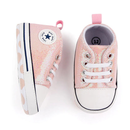 Sequined Canvas Baby Sneakers