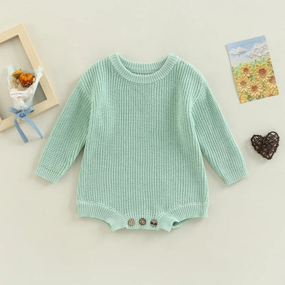 Knit Style Long Sleeve Romper