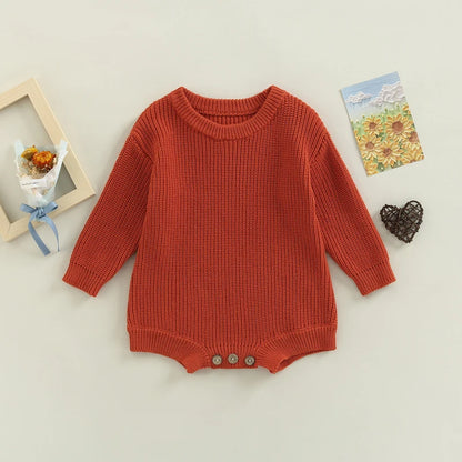 Knit Style Long Sleeve Romper