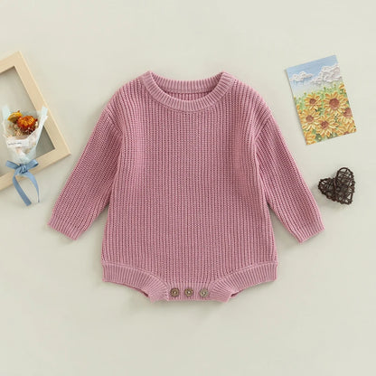 Knit Style Long Sleeve Romper