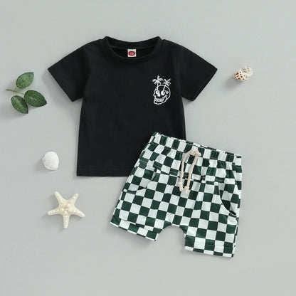 Skull Print Tee + Shorts