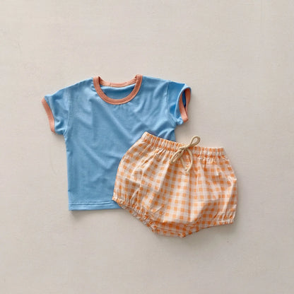 Cute Plaid 2pcs Set