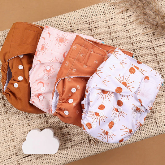 Happyflute 4Pcs/Set Eco-Friendly Reusable Cloth Nappies