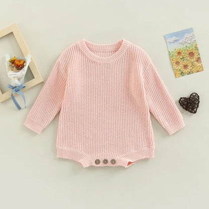 Knit Style Long Sleeve Romper