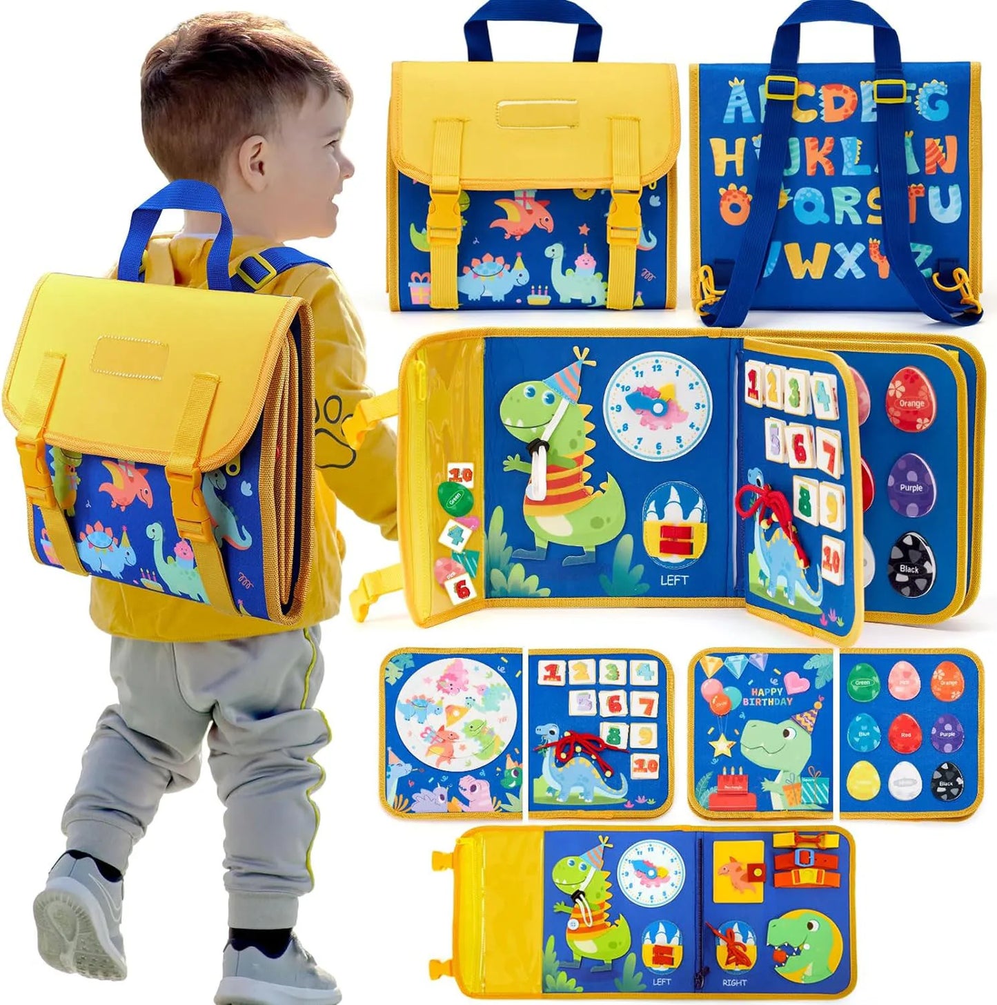 Toddler Sensory and Educational Busy Board Backpack