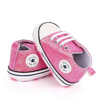 Sequined Canvas Baby Sneakers