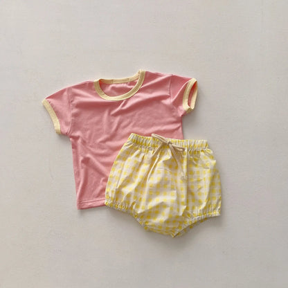 Cute Plaid 2pcs Set