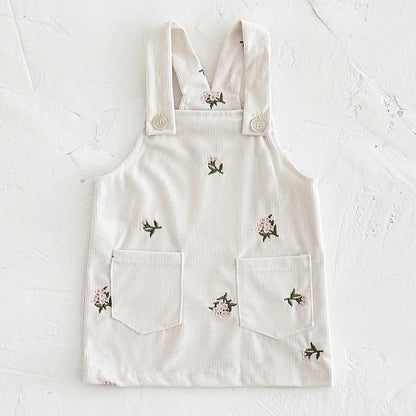 Flower Embroidery Pocket Dress baby girl