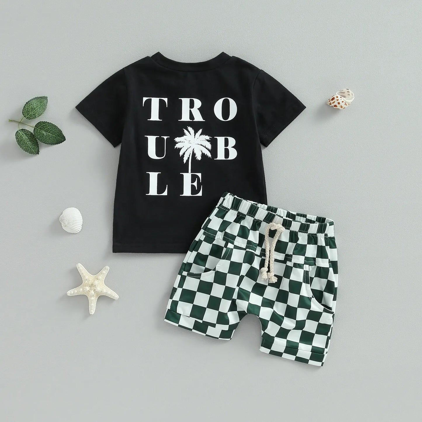 Skull Print Tee + Shorts